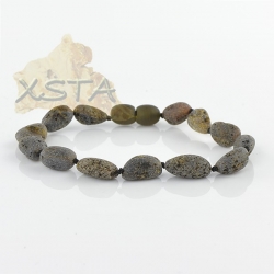 Raw grey amber bracelet